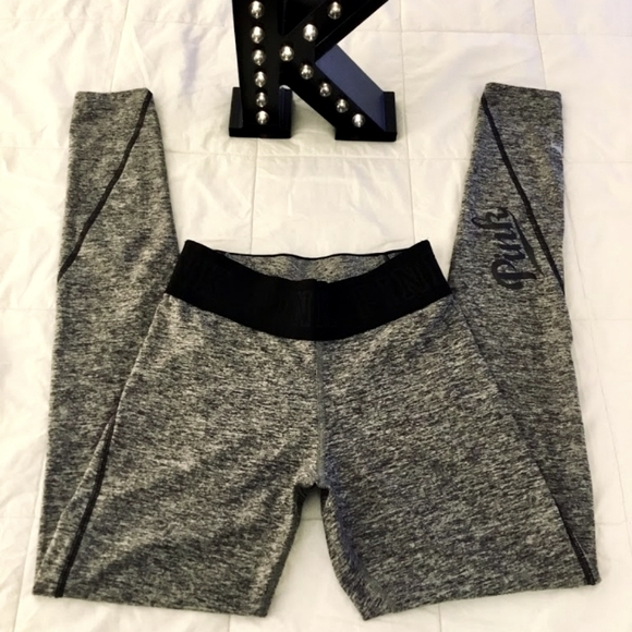 VS PINK COMPRESSION LEGGINGS | WRAP LOGO WAISTBAND | NWT - Picture 1 of 6